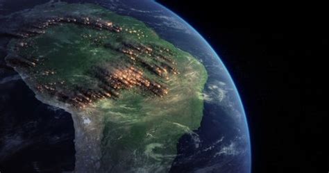 Amazon Rainforest Fire Space Satellite View Stock Footage Video (100% ...