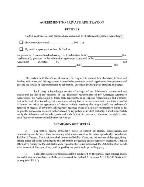 38 Best Arbitration Agreement Templates Examples ᐅ TemplateLab