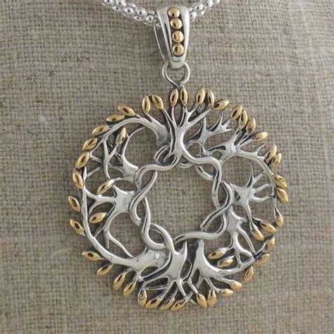 Celtic Tree Of Life Pendant In 18k And Sterling Silver — Basil Ltd Irish And Celtic Silver