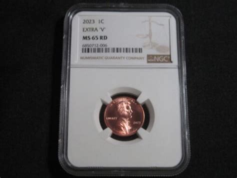 Lincoln Cent Extra V Ngc Ms Rd Vdb V Error Variety Ebay