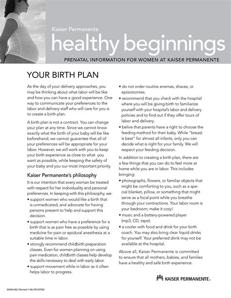 47 Printable Birth Plan Templates Birth Plan Checklist Templatelab