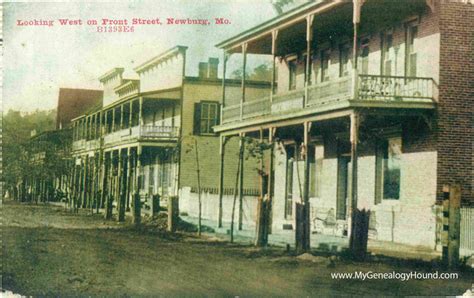 Newburg, Missouri, Looking West on Front Street, vintage postcard, historic photo