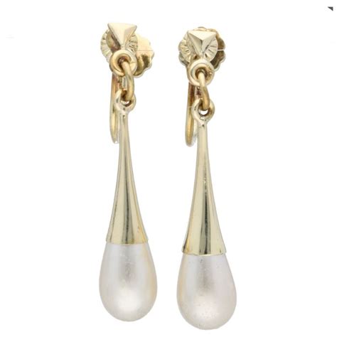 14 Kt Gold Earrings Pearl Catawiki