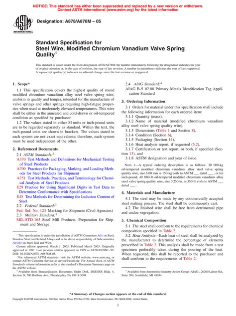 ASTM A878 A878M 05 Standard Specification For Steel Wire Modified