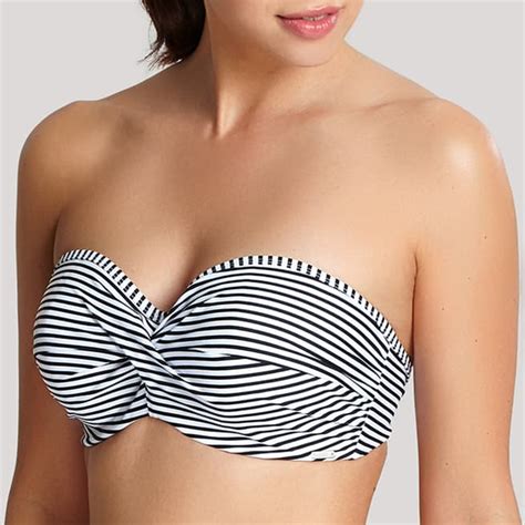 Black White Anya Stripe Bandeau Bikini Top BrandAlley