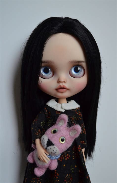 Sold Out Blythe Custom Doll Black Hair Ooak Blythe Doll Etsy