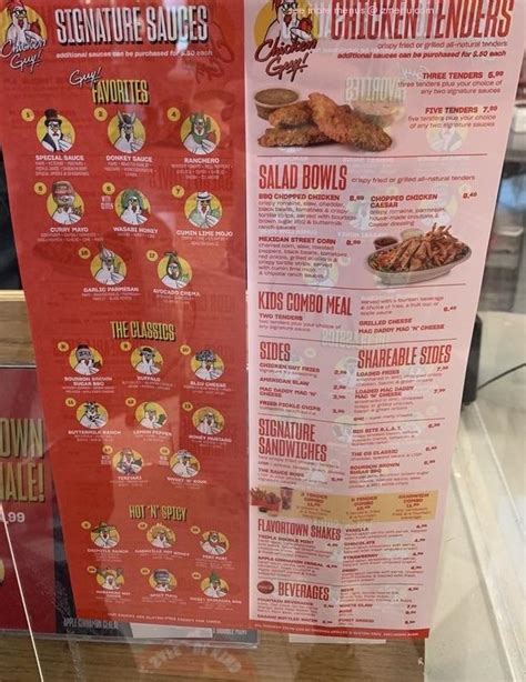 Menu at Chicken Guy restaurant, Aventura