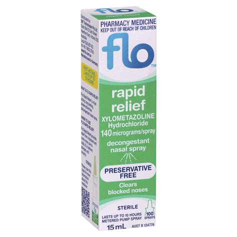 FLO Rapid Relief Decongestant Nasal Spray 15ml - Choice Pharmacy