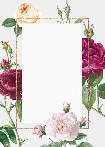 Premium vector of Blank floral invitation card vector HD phone ...