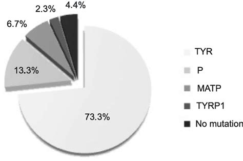 Distribution Of Mutated Genes Involved In Albinism Based On The Results