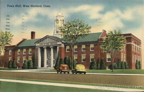 Town Hall West Hartford, CT Postcard