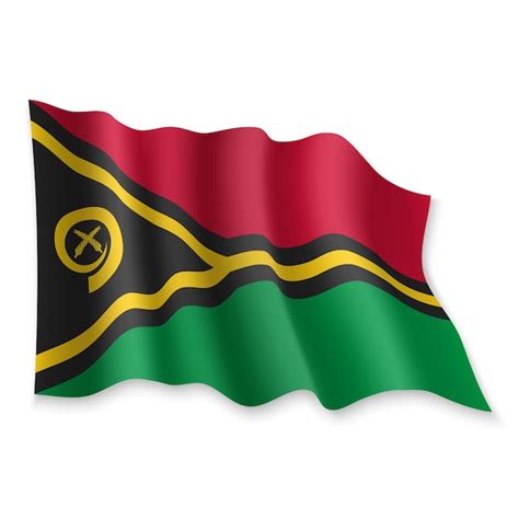 D Realistische Wehende Flagge Von Vanuatu Auf Wei Em Hintergrund