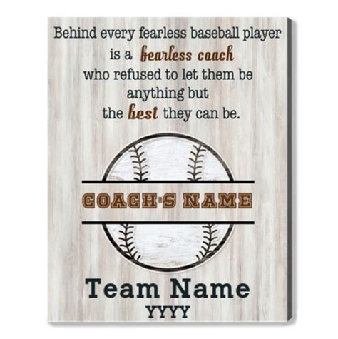 Custom Baseball Coach Appreciation Canvas Print Baseball Coach Thank You T Oh Canvas