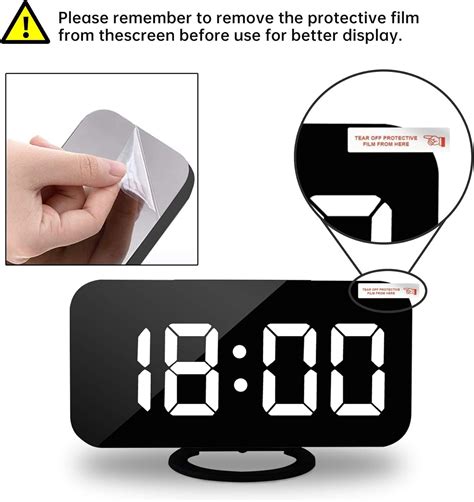 Buy Digital Alarm Clocks7 Led Mirror Electronic Clockwith 2 Usb