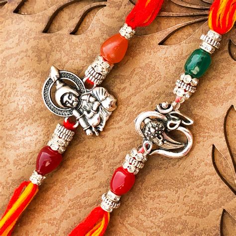 Seraphic Kanha And Om Silver Rakhi Set For Brothers Buy Online Rakhi