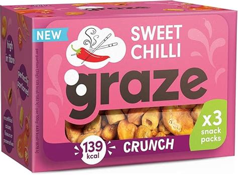 Graze Sweet Chilli Crunch Snack Packs 3 X 31g Uk Grocery