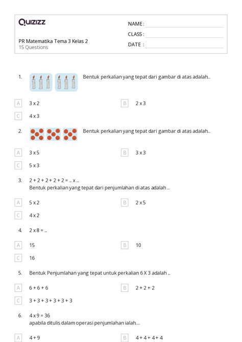 Lembar Kerja Operasi Penjumlahan Dan Pembalikan Untuk Kelas Di