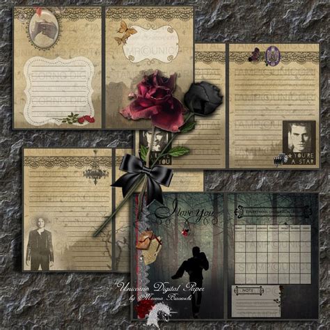 Vampire Diares Gothic Journal Art Journal Kit Romantic Etsy