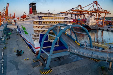 Loading Of Cars And Passengers On The Stena Line Passenger Car Ferry At