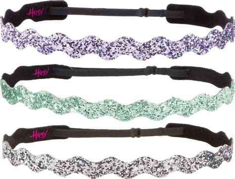 Hipsy Adjustable Non Slip Wave Bling Glitter Headbands For Women Girls