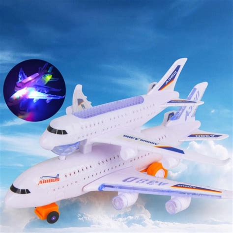 Airplane Toys Airbus A380 Plane LED Lights & Sounds Electric Light Up ...