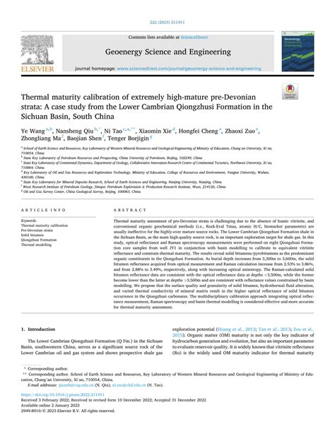 Pdf Thermal Maturity Calibration Of Extremely High Mature Pre