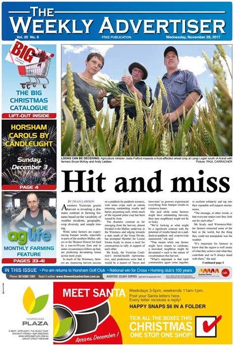 The Weekly Advertiser Wednesday November 29 2017 By The Weekly