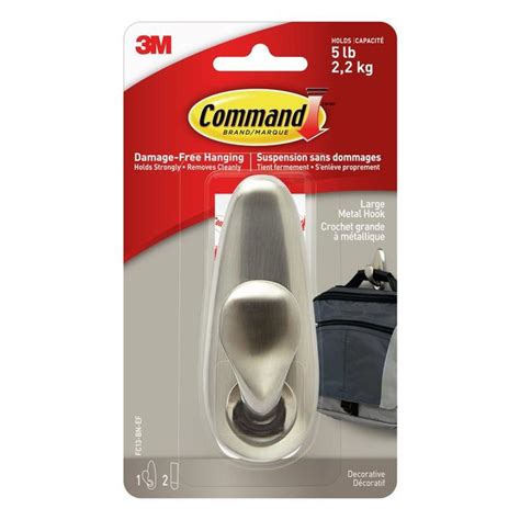 M Command Large Brushed Nickel Forever Classic Metal Hook Fc Bn C Rona