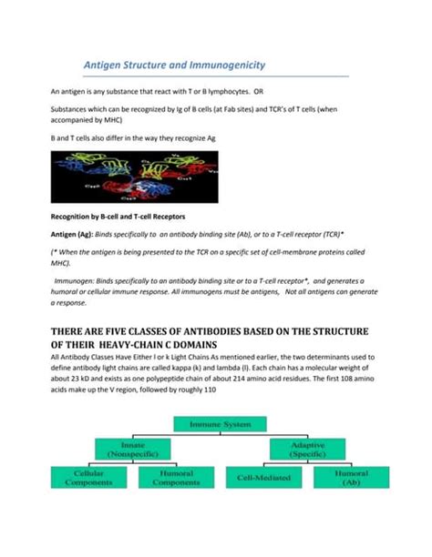 Antigen structure and immunogenicity | PDF