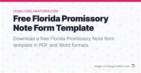 Free Florida Promissory Note Form Template