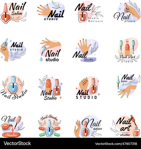 Manicure studio stylized simple logo for beauty Vector Image