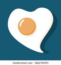 Fried Egg Heart Shape Vector Illustration Stock Vector Royalty Free