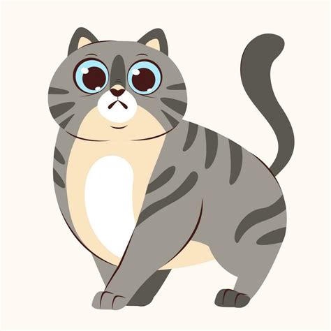 Tabby cute cat. Vector cartoon illustration of a pet. 24485607 Vector ...