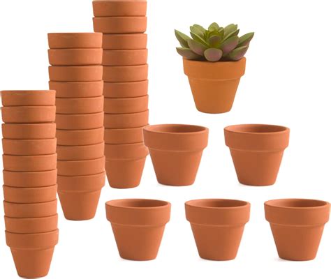 Fcfkuk 36pcs Small Mini Clay Pots 25inch Terra Cotta Pot