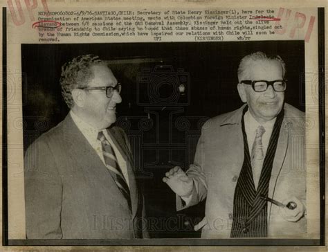 1976 Press Photo Secretary State Kissinger Columbia Foreign Minister L