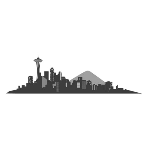 Seattle Skyline Silhouette Transparent Png Svg Vector File