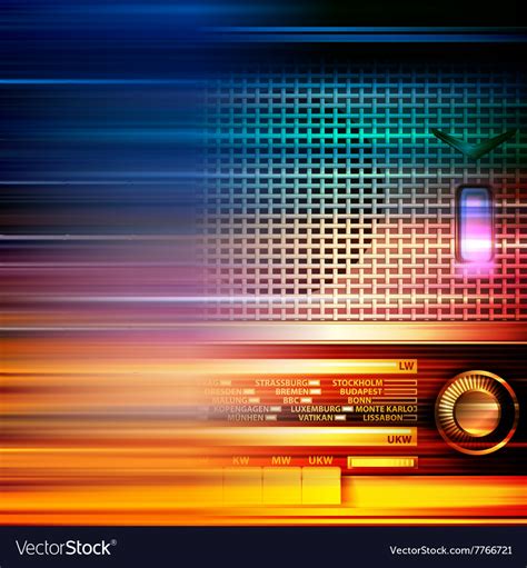 Abstract blur music background with retro radio Vector Image