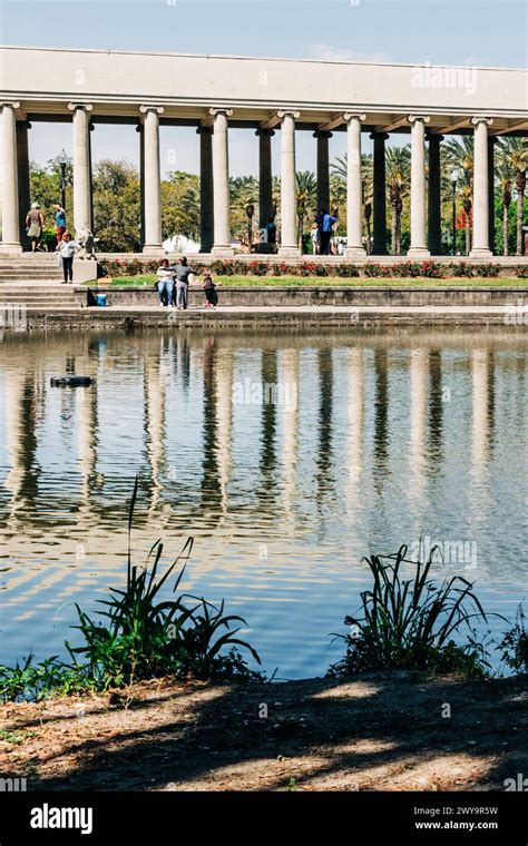 Historic Peristyle architecture with columns in City Park, New Orleans ...