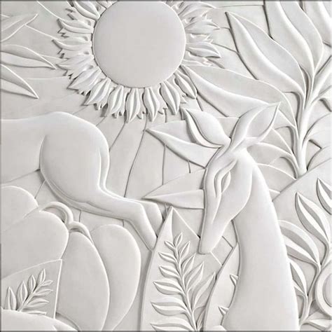 Cast Plaster Bas Relief Wall Panel Dkt Artworks