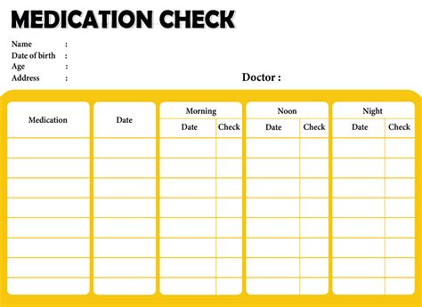 Printable Daily Medication Schedule Template