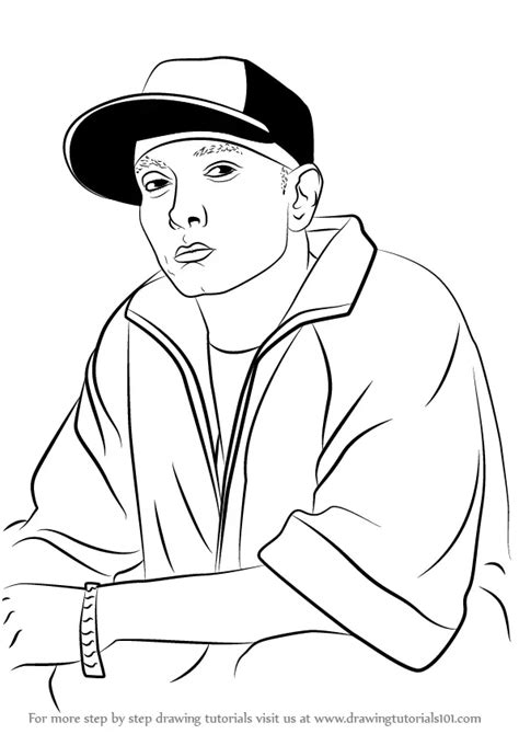 How to Draw Eminem (Rappers) Step by Step | DrawingTutorials101.com