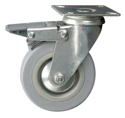 75mm Swivel Plate Castor With Braked Wheel Partington Engineering