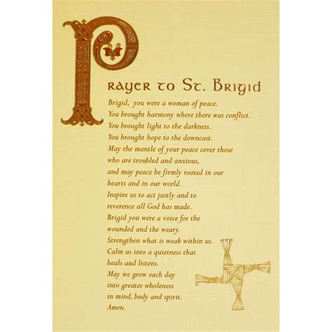 Prayer To St Brigid Greeting Card Totally Irish Gifts