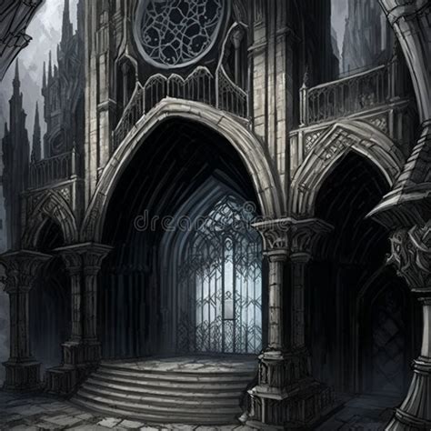 Dark gothic architecture stock illustration. Illustration of ghost ...