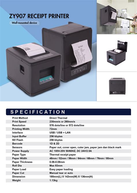 ZYWELL ZY907 Pos Printer MDOT