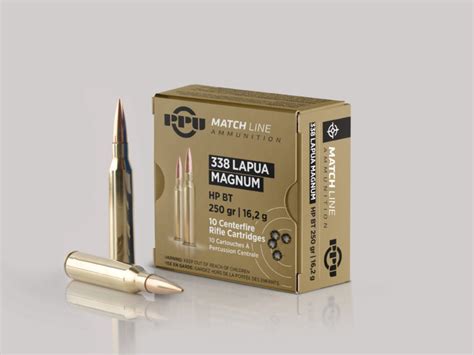 338 Lapua Magnum Match Hp Bt 250 Gr 162 G V2 Ppu Usa Ammunition