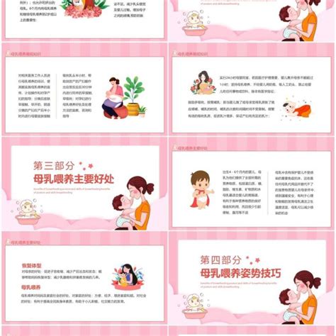 母乳喂养的好处母乳喂养姿势与技巧知识动态ppt模板ppt模板 【ovo图库】