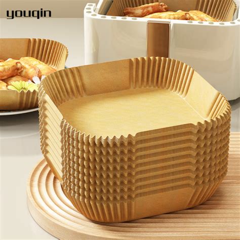 Youqin Disposable Baking Papers For Air Fryer Non Stick Steamer Round