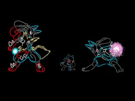 Download Riolu Evolution Line Outlines Wallpaper | Wallpapers.com