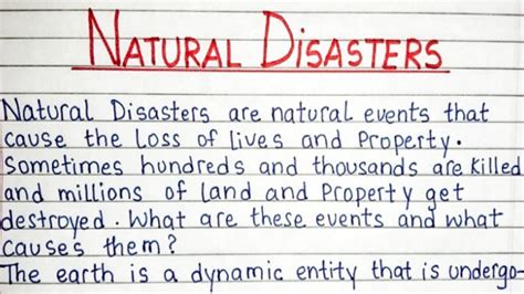 Essay On Natural Disasters Write An Essay On Natural Disasters